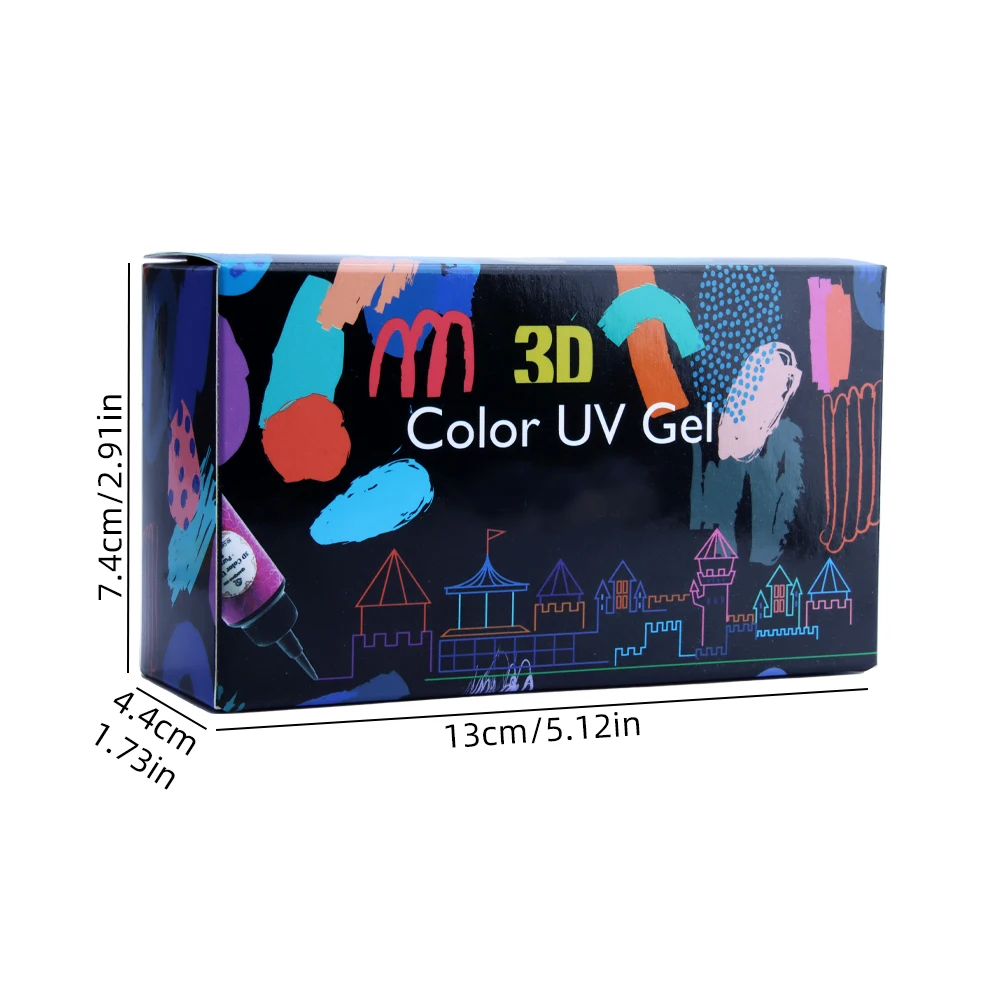 12 Colors UV Epoxy Resin, 3D Color Curing UV Resin Gel Pen, Low Odor Hard Resin, 10ml/0.34oz Per Bottle view 3