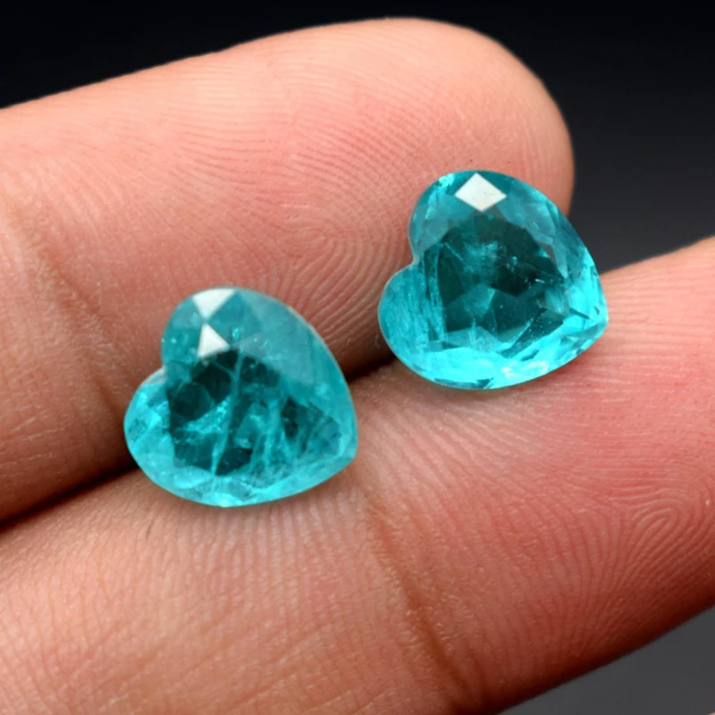 Synthetic Paraiba Tourmaline Neon Blue Brazilian Loose Gemstone Heart Cut, Extremely Pleasant & Attractive For Jewellery Making