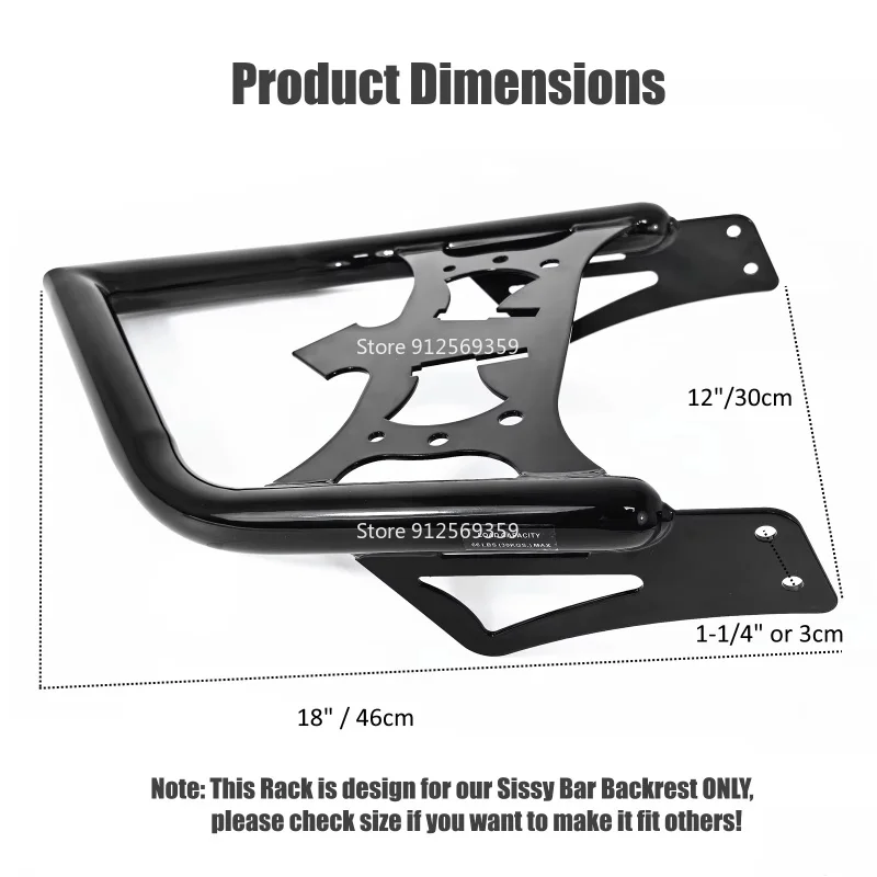 FT-DWJ Motorcycle Luggage Rack fit for Magekyn Sissy Bar Backrests(Not fit for others)