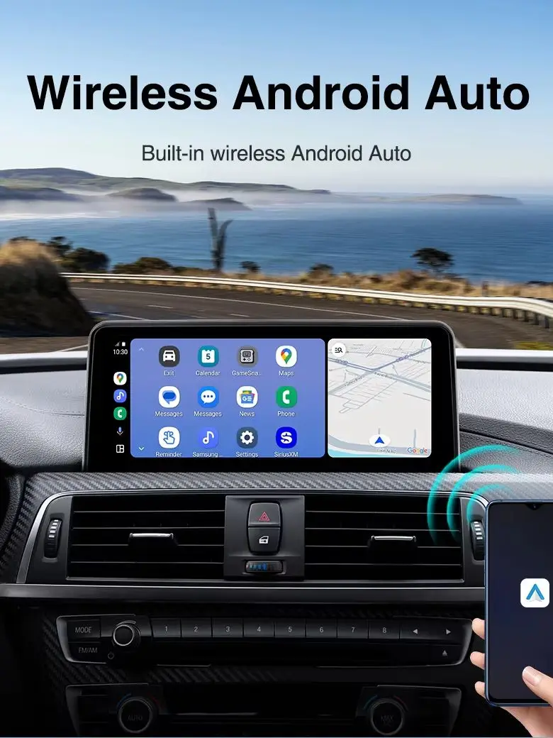 AINAVI Linux Autoradio für BMW 3/4er Serie F30 F31 F32 F33 F34 HD 1920*720 IPS Touchscreen Kabelloses Carplay & Android Auto Audio SWC Auto-Multimedia-Player