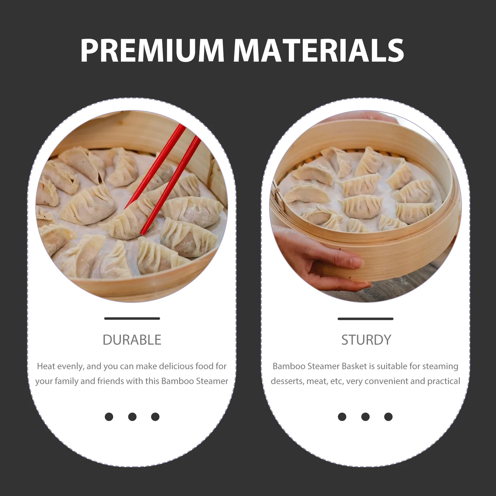 

1Set Bamboo Steamer Multi-Layer Heat-Resistant for Steaming Rice Eggs Potatoes Corn Practical Kitchen Cookware