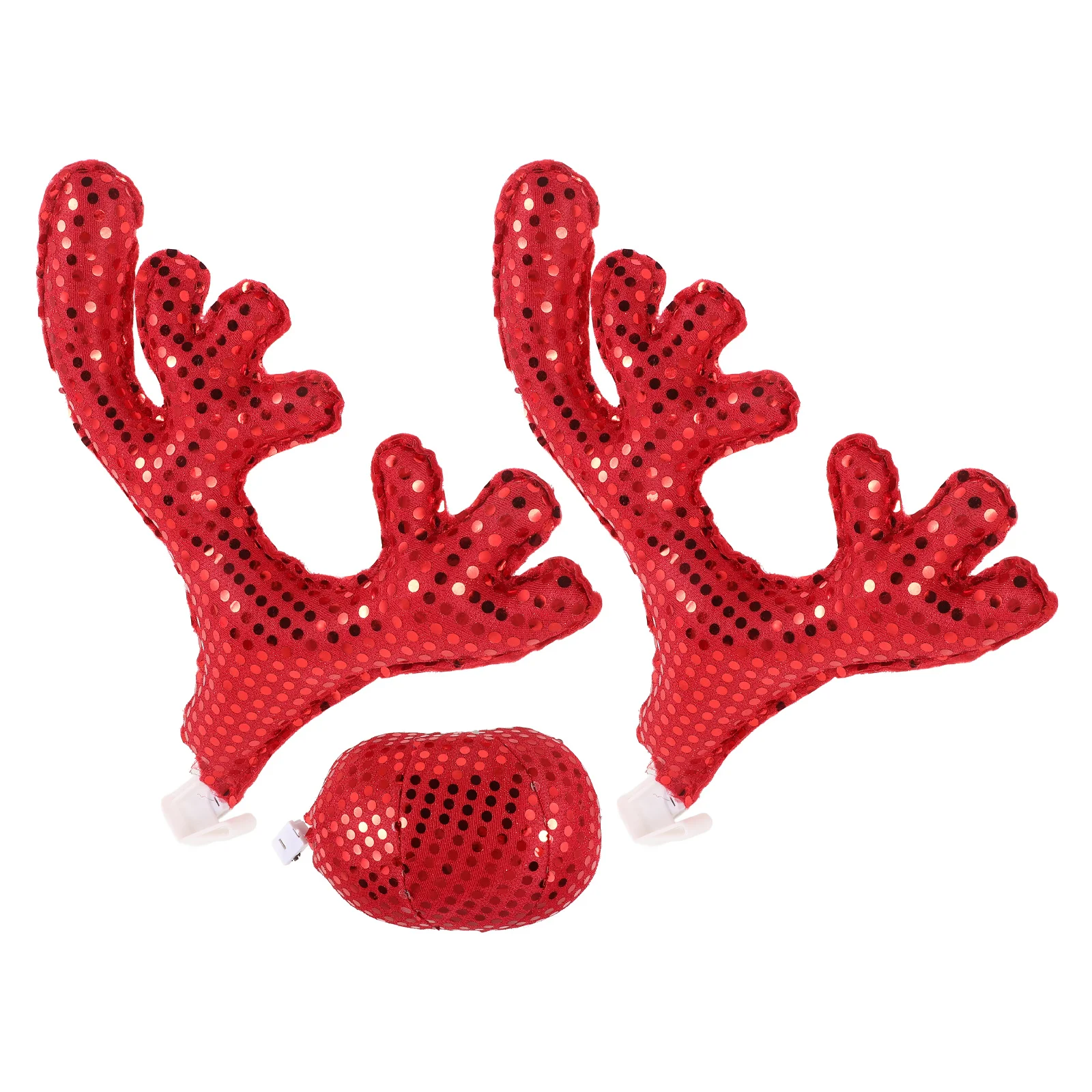 

1Set Car Reindeer Antlers Decoration Glittering Christmas Car Window Accessories Festive Auto Holiday Exterior Decor