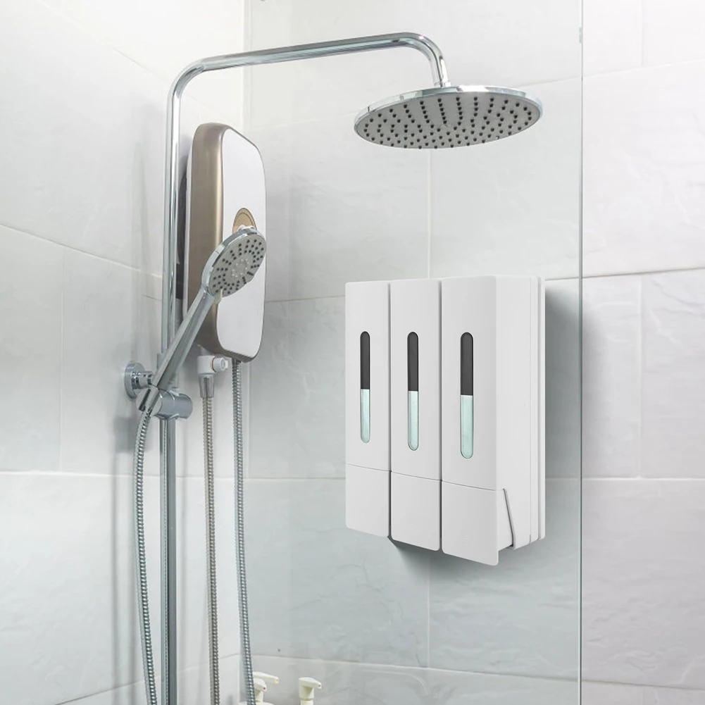 

Дозатор для жидкого мыла IALJ-Press, 400 мл, 3 камеры, настенный, для ванной комнаты, душа, для мытья волос, контейнер для бутылки с жидкостью