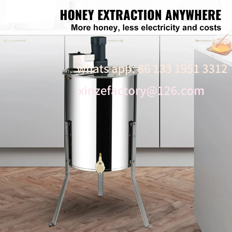 Customizable Electric Honey Extractor 4/8 Frames Honey Spinner Stainless Steel Beekeeping Extraction Height Adjustable