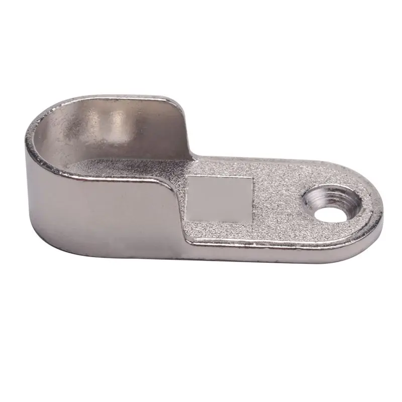 DT17 6 Pair Oval Wardrobe Hanging Rail Rod End Bracket Support, Silver Tone Zinc Alloy