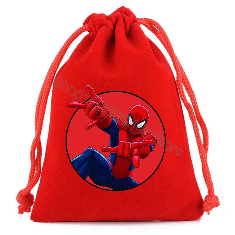 Marvel Spiderman Drawstring Bag Kids Cartoon Printed Storage Bags Boys Tote Bag Child Handbag Sports Travel Bags Birthday Gifts