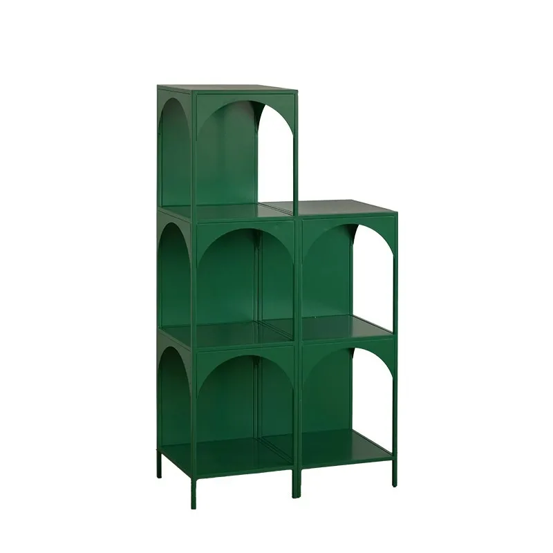 !@Creative Small Wall-Narrow Wrought Iron Modern Multi-functional Durable Storage Cabinet Corner Bookcase Rack Living Room Hotel