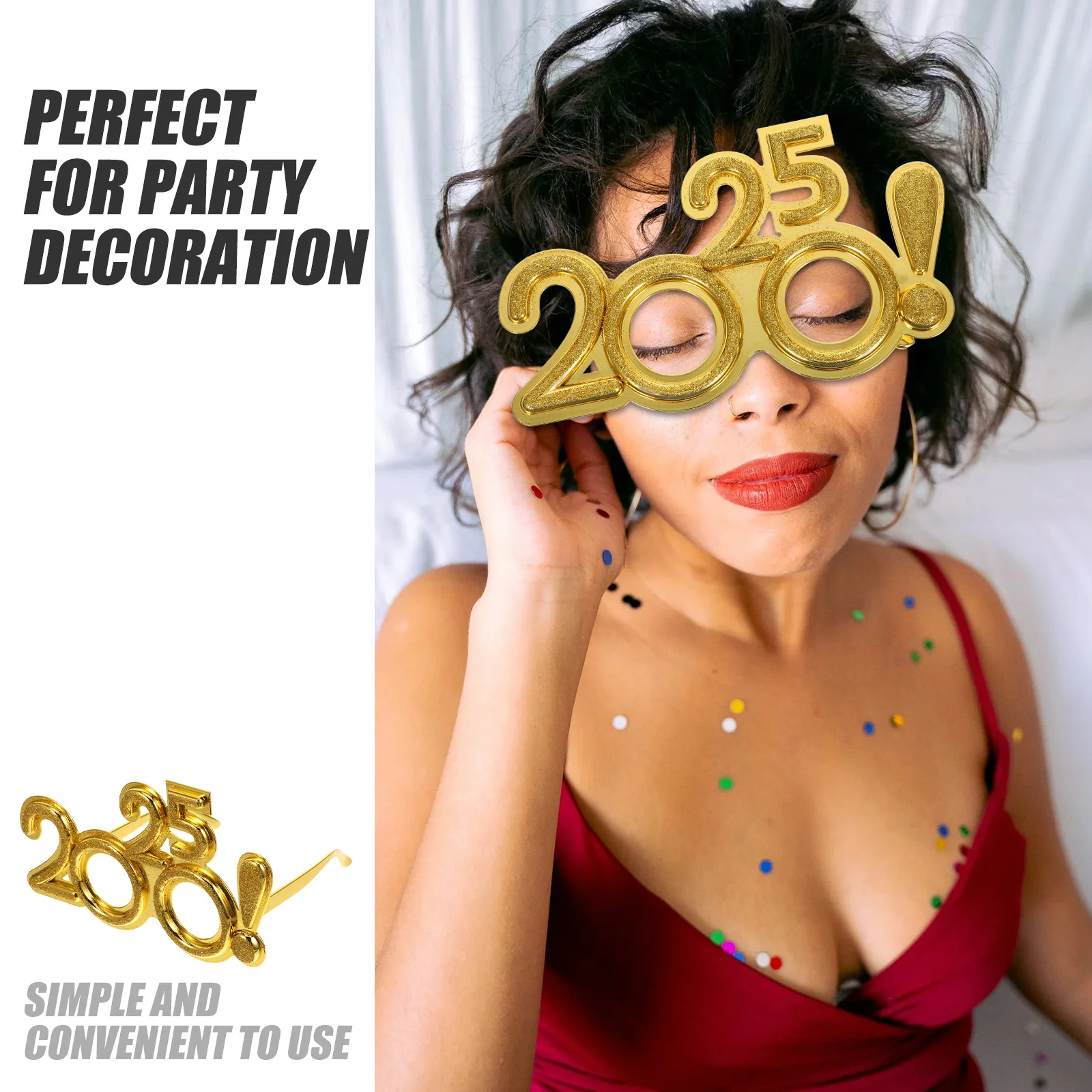 1 قطعة 1 زوج 2025 السنة الجديدة نظارات الحفلات مضحك نظارات البلاستيك عدد تصميم صور الدعائم لوازم الحفلات ديكور الإكسسوارات