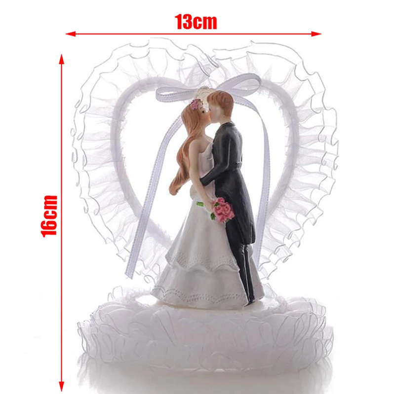 1 Pc White Cake Decor Dessert Table Adornment Wedding Layout Prop Bride Groom Craft 13*16cm