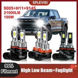 Brighter White LED Car Headlight High Beam Low Beam 21000LM Foglight For Ford F150 2015 2016 2017 2018 2019 2020 2021 2022 2023