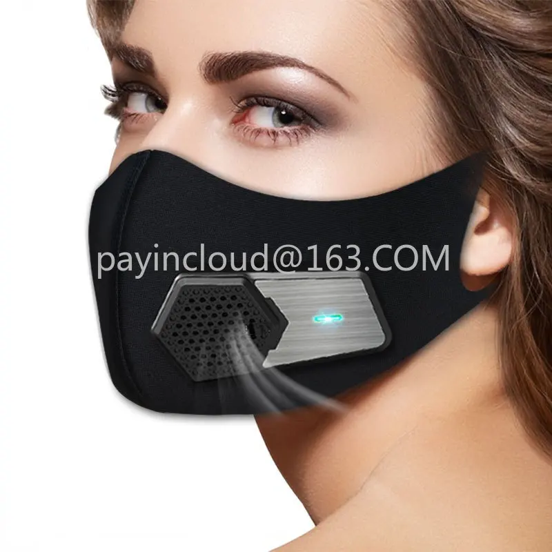 Rsenr R11 Wearable Air Purifier Face Mask with Mini Air Filters and Rechargeable Battery for Cycling Running Outdoor Sporting