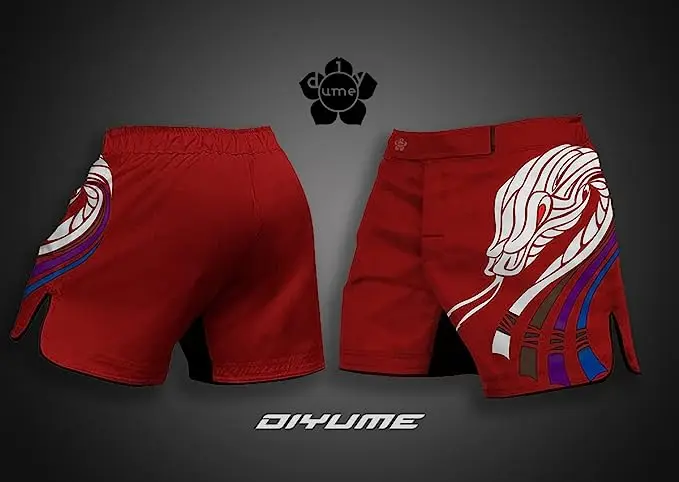 DIYUME Muay Thai Shorts Men Women Teenagers Breathable Grappling Boxing Combat Sanda Fitness Gym Shorts Sports