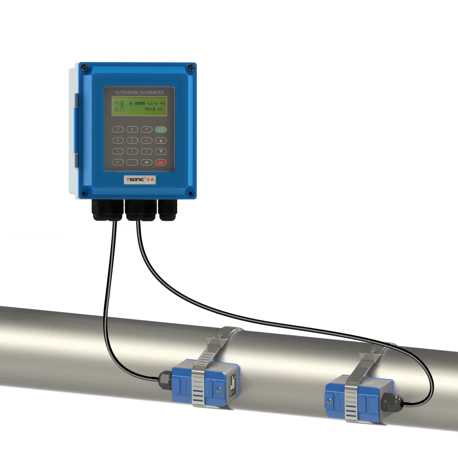 DTI-200B Ultrasonic Flowmter with TM-1 Sensors for DN50-700