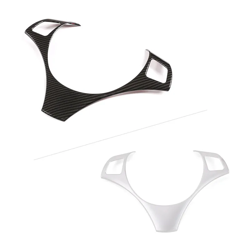 سيارة الكربون الملمس عجلة القيادة لوحة التبديل زر غطاء إطاري الكسوة لسيارات BMW 1 3 سلسلة E82 E87 04-11 E90 E92 E93 05-12 X1 E84 #4