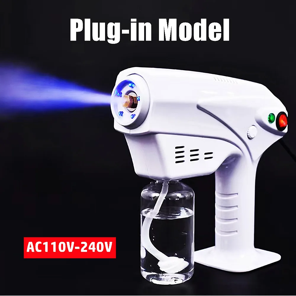 

280ml Wireless UV Blue Ray Nano Spray Gun Plug-in 250ml Car Disinfection Hot Steam Hair Hydration Sprayer for Household Use