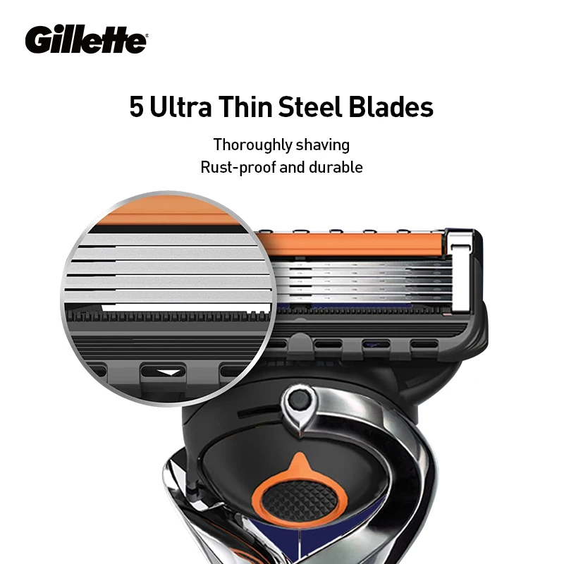 Gillette Razor Men Fusion 5 Proglide Air Power Razor Micro Vibration Tech 5-layers Blade Manual Smooth Shaving T-shaped Razor