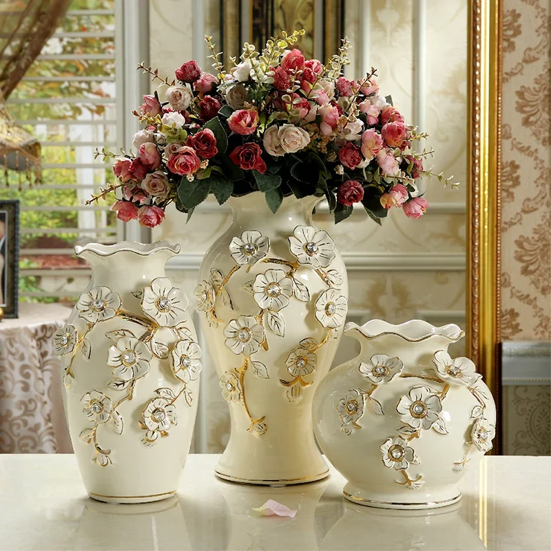 

European ceramic vase ornaments, living room flower arrangements, vases, home accessories, decoration wedding gifts