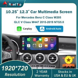 RoadTop Wireless CarPlay Android Auto Multimedia Linux Screen for Mercedes-Benz C Class W205 GLC V Class W447 NTG 5.0 2015-2018