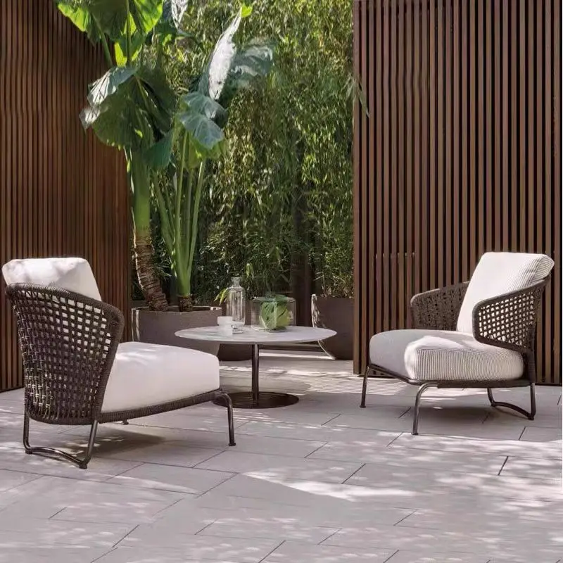 

Уличный диван для двора и сада, водонепроницаемый и устойчивый к погодным условиям комплект диванов из ротанга, кресло из ротанга для отдыха на балконе, двухместный диван