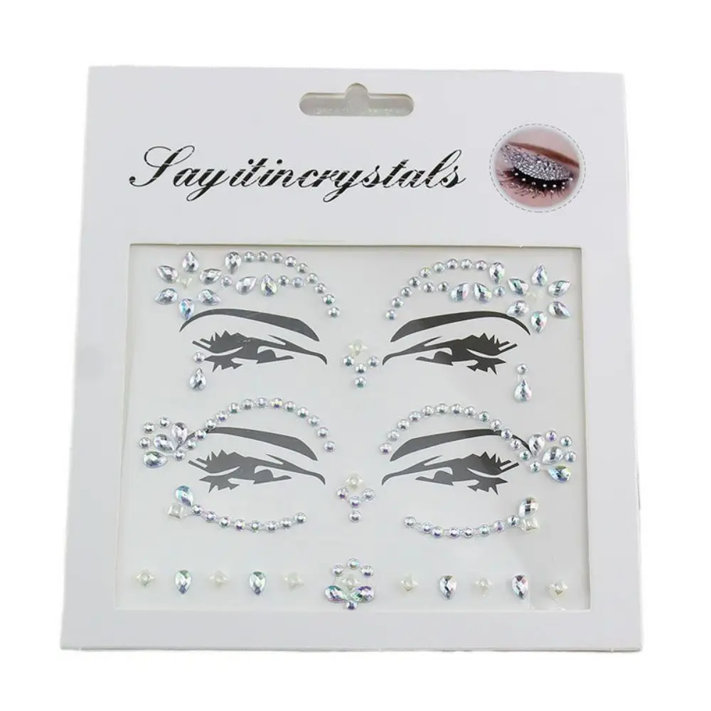 

Fake Tattoo 3D Face Tattoo Crystal Sticker Disposable Fashion Gems Rhinestones Sticker High Quality Glitter