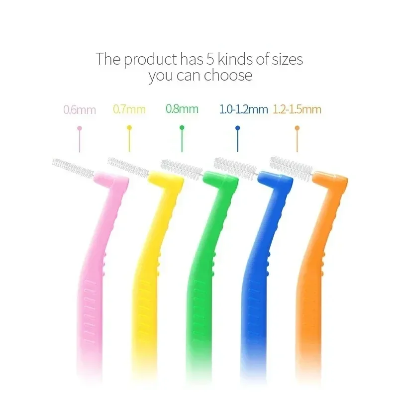 5pcs L-shaped Orthodontics Braces Interdental Brush Clean Between Teeth Mini Toothbrush Inter Dental Cleaning Travel Portable