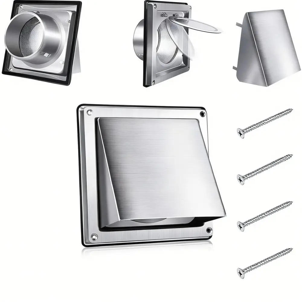 304 Stainless Steel Exterior Air Exhaust Cap Ventilation Grille For Dryer Ducting Kitchen Bathroom Wall Air Outlet