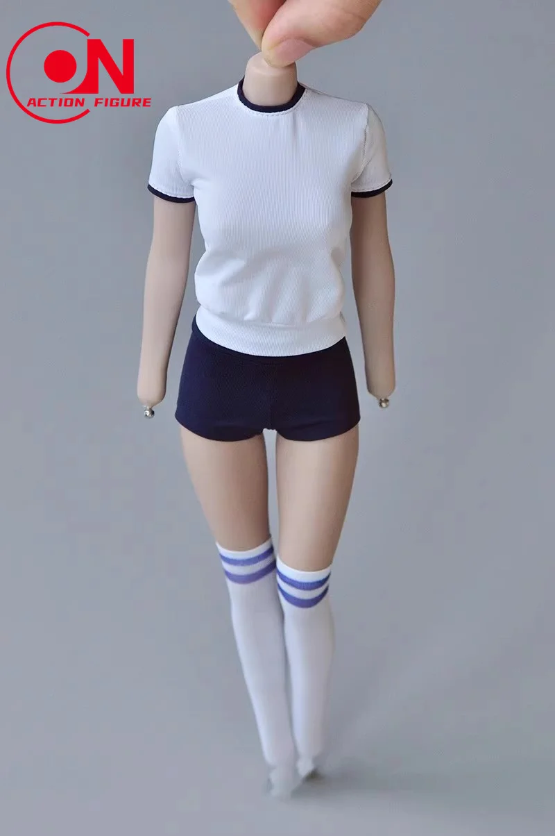 Ropa deportiva escolar para chica, conjunto de camisa y pantalones cortos, modelo apto para soldado femenino de 12 pulgadas, cuerpo de figura de acción, escala 1/6