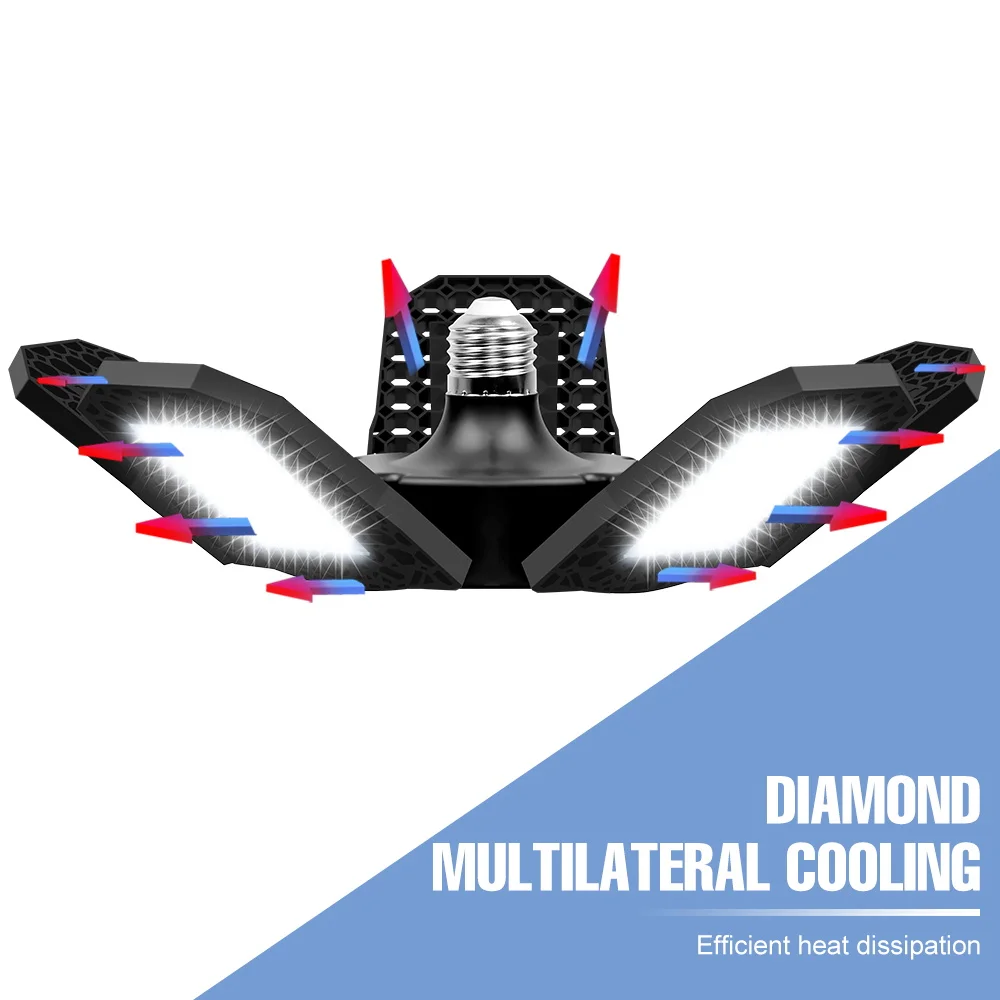 

Светодиодная лампа 400 Вт E27/E26, складной деформируемый прожектор для гаража, дома, склада, мастерской, подвала, холодный/теплый белый свет