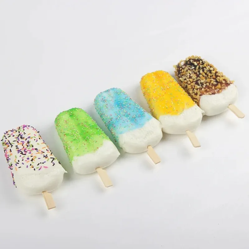 11*5CM 6 Color Kids Artificial Ice Cream Squishy Toys Cute Charm simulation Foods Decor Children\'s creativity Photographic props