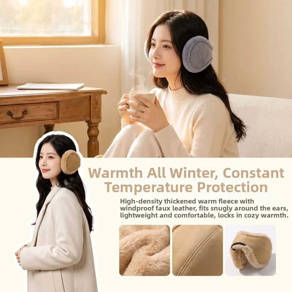 Ear Warmers Thickened Winter Earmuffs Windproof Fleece Lining Foldable Headbands Soft Collapsible Ear Warmers Adults