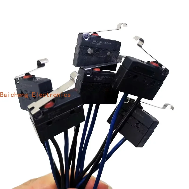 10PCS Waterproof micro switch with 2 wires underneath, normally open forklift accessories, oil and dust proof travel limit