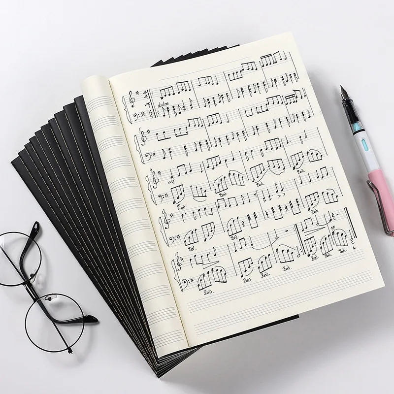 

16Sheet Piano Keyboard Notebook Memo Notepad Musical Notatin Book Sketchbook Student Journal School Stationery Office Staff Book