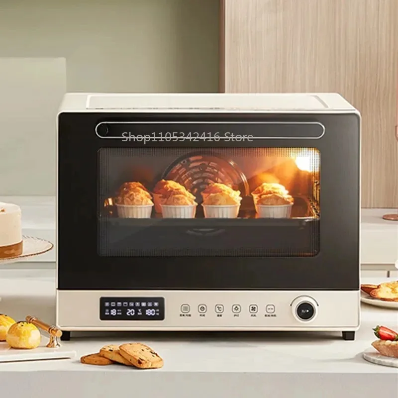 Household 40L Multifunctional Electric Convection Oven, Open Hearth with Enamel Liner & 3-Layer Shelves