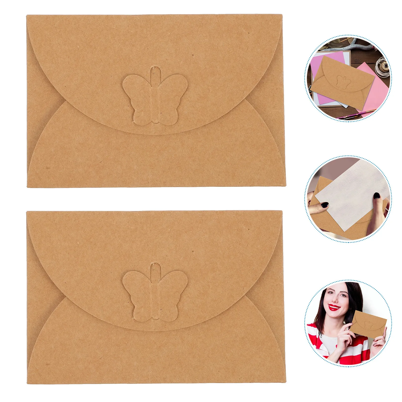 

50Pcs Letter Storage Envelopes High-Quality Kraft Paper Envelopes with Retro Design for Handwritten Wishes Family Friends Gifts