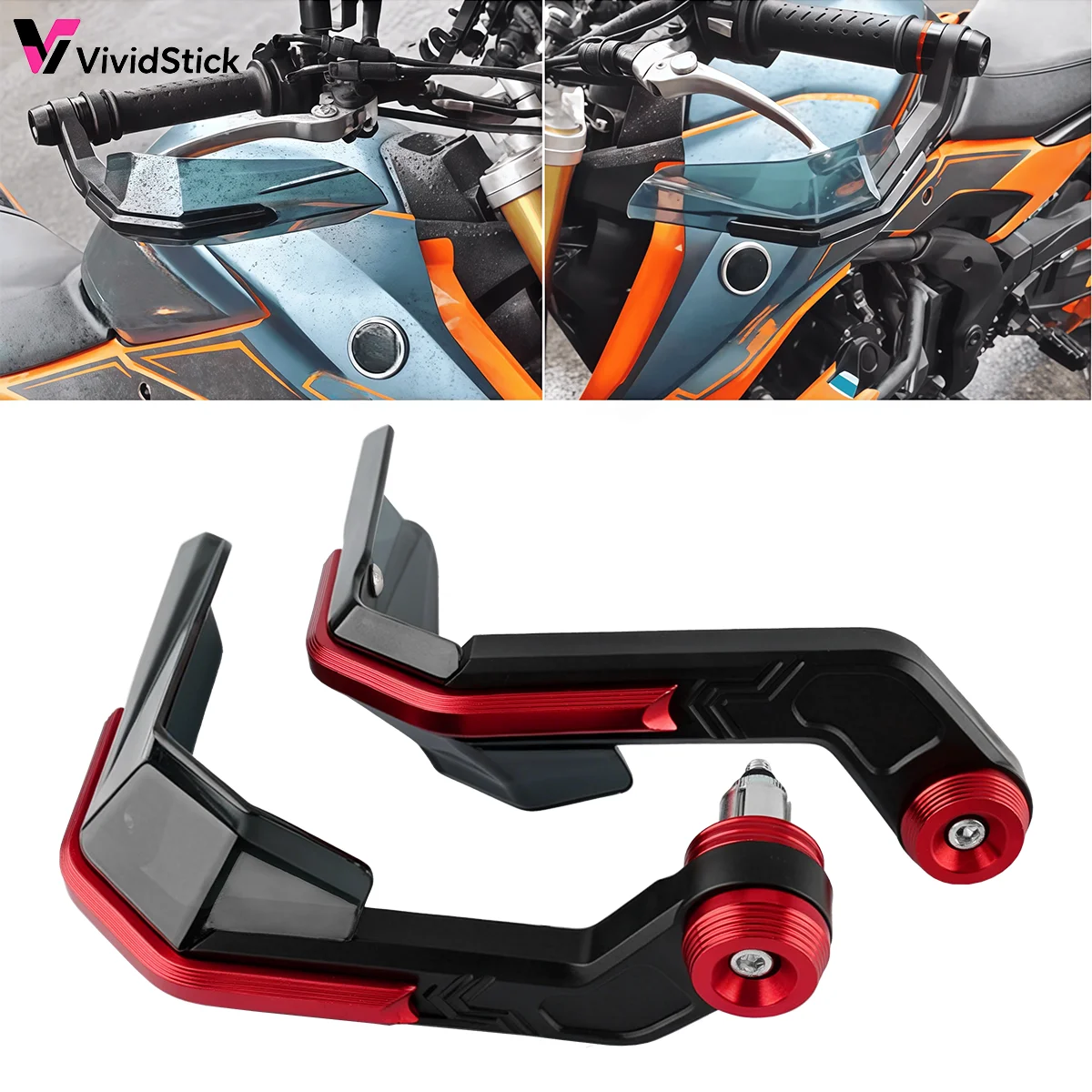 Motorcycle Hand Guard Windshield Lever Protector CNC Aluminum Bar‑End Handguard for Street Sport Bike Handlebar Protection`