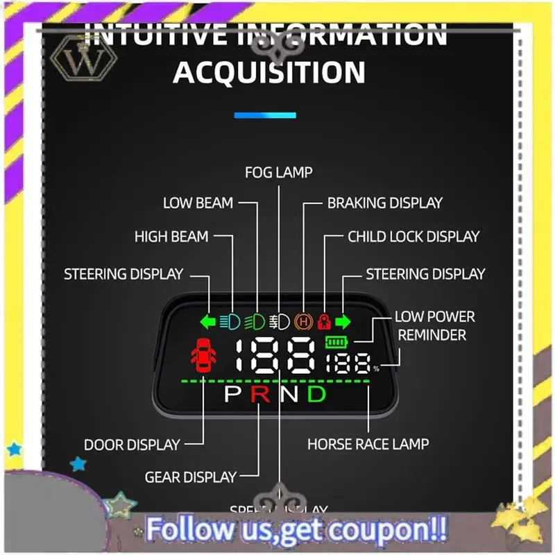 

ABXV-Car Head-Up Smart Display Air Code Meter LCD Instrument HUD Car Replacement For Tesla Model 3 Y