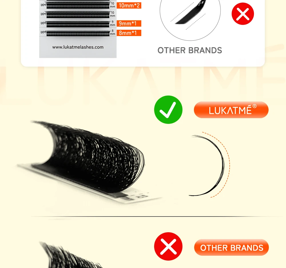 5 Stück/Box LUKATME Vorgefertigte Fächer YY W-Form Curl D/M 7-15mm Mix-Stil YY 4D 5D 6D 7D Großhandel Falsche Wimpern Zubehör Braune Wimpern – Detail 7