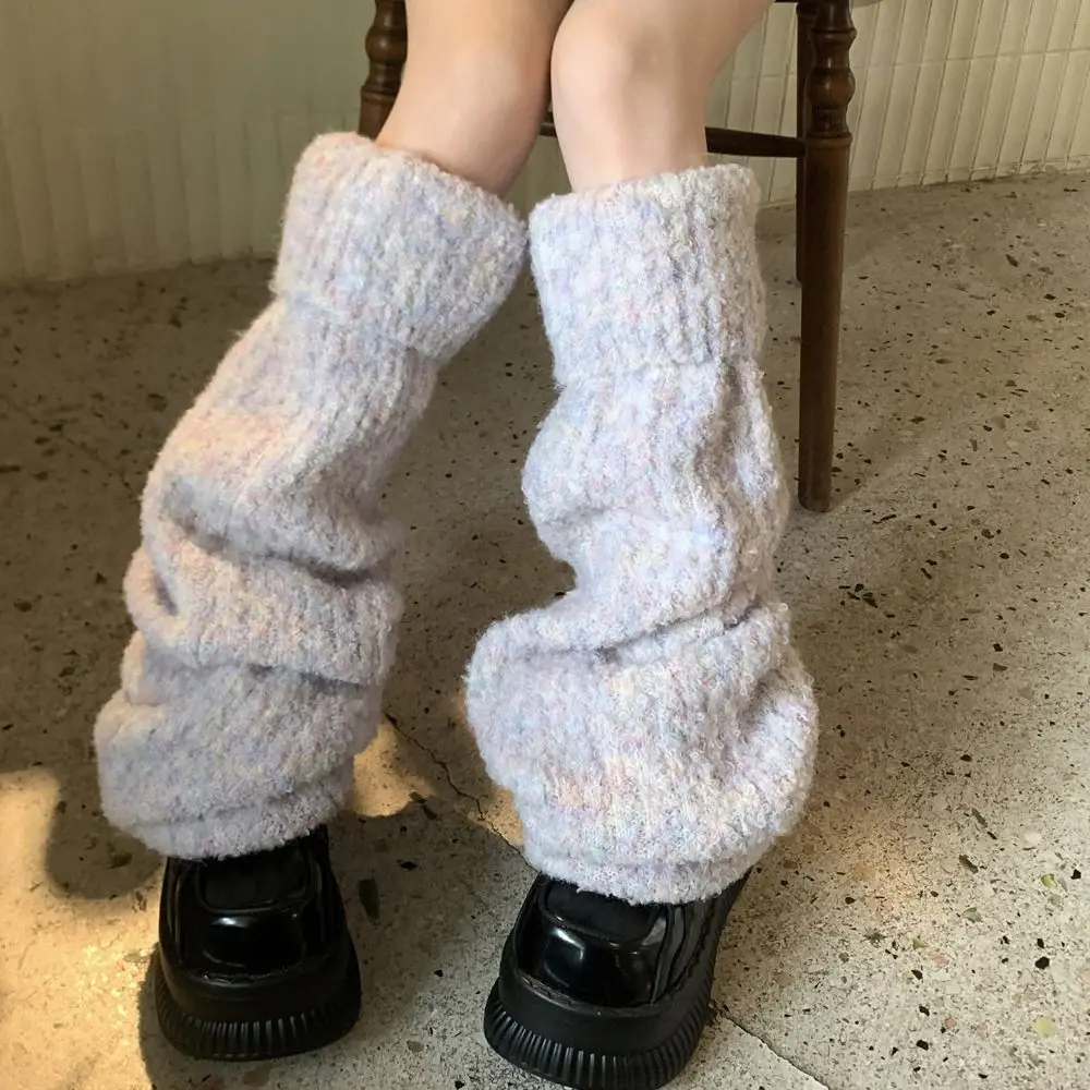 

Fashion Thick Warm Winter Leg Warmers Foot Cover Y2K Kinted Leg Warmer Kawaii Lolita JK Plush Leg Socks Accessories