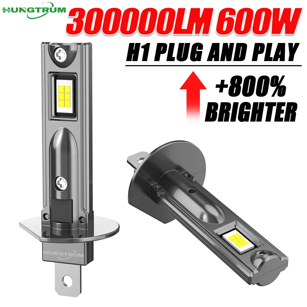 Ampoule H1 Lampadina a LED 30000LM Faretti super luminosi per auto 6000K Plug And Play Faro per automobile 1:1 Mini Size Fogger