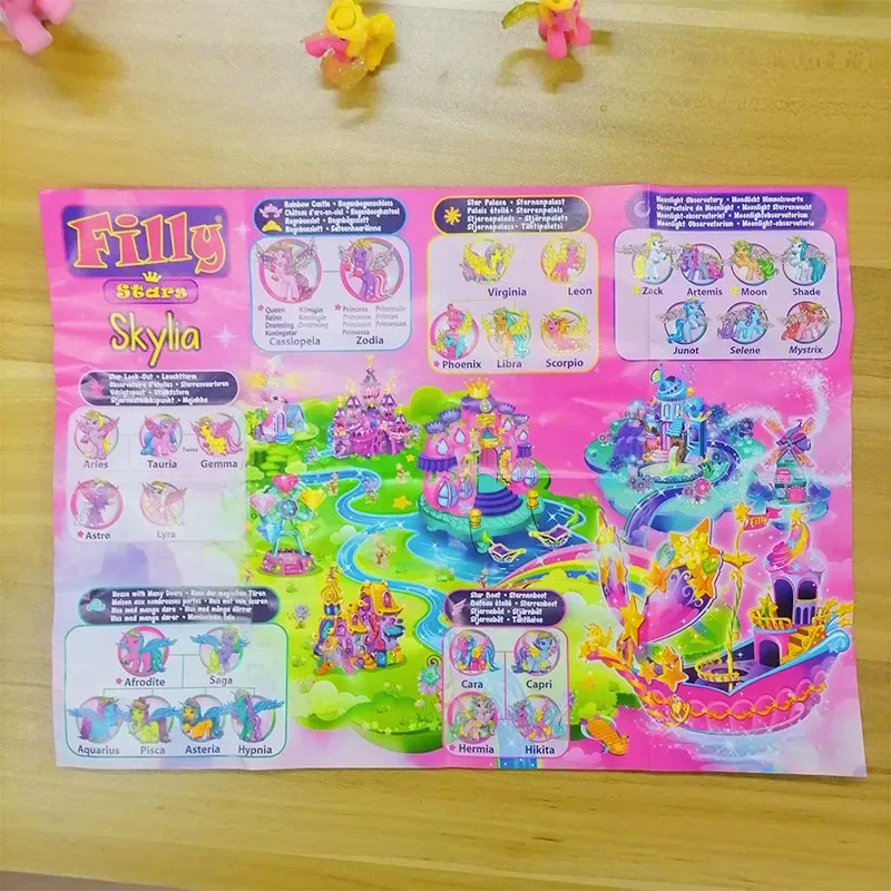 Filly Pony Stars Cute Kawaii Butterfly Flocking Pony Figurka akcji Lalka Zabawki Kolekcje Prezenty urodzinowe dla dzieci