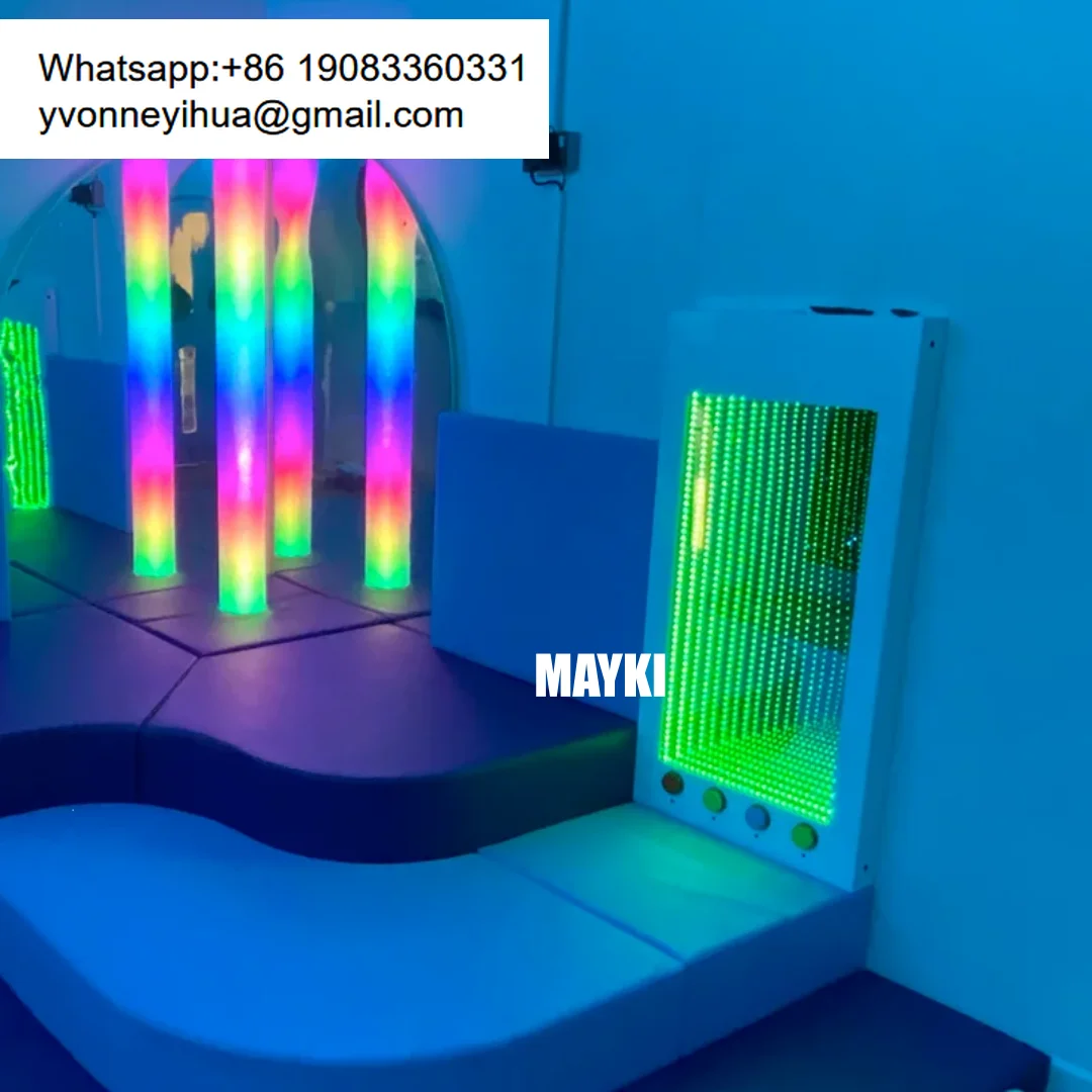 Autism Relaxing LED Infinity Mirror Tunnel Interactive Sensory Equipment Infinity Mirror Wall Panel For Sensory Calming Rooms