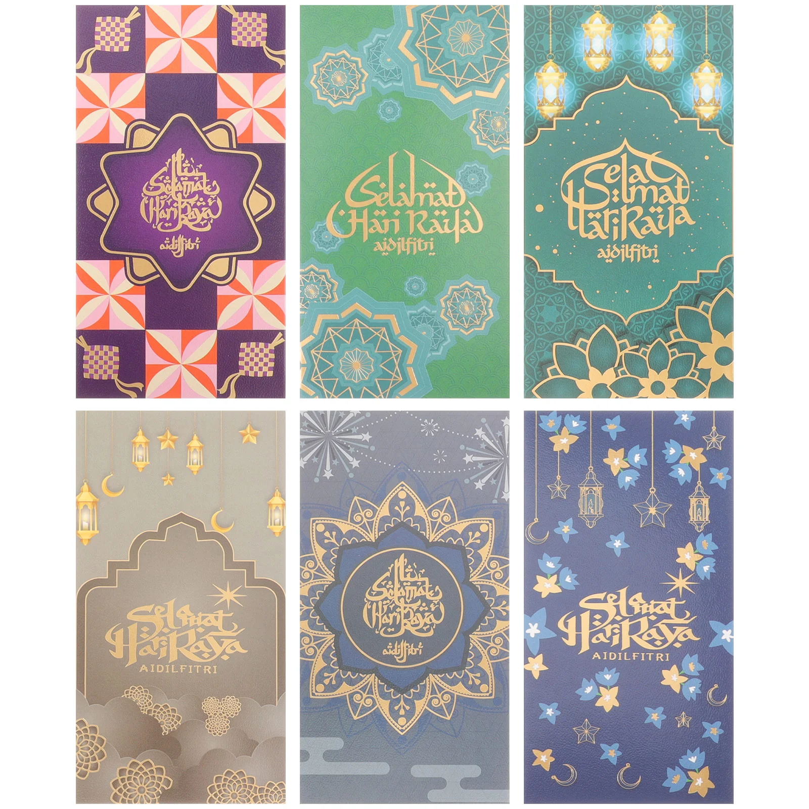 Envelopes vermelhos para Eid Mubarak, cartões de dinheiro, embalagem, Ramadã, muçulmano, papel de recibo exclusivo, 18 pcs