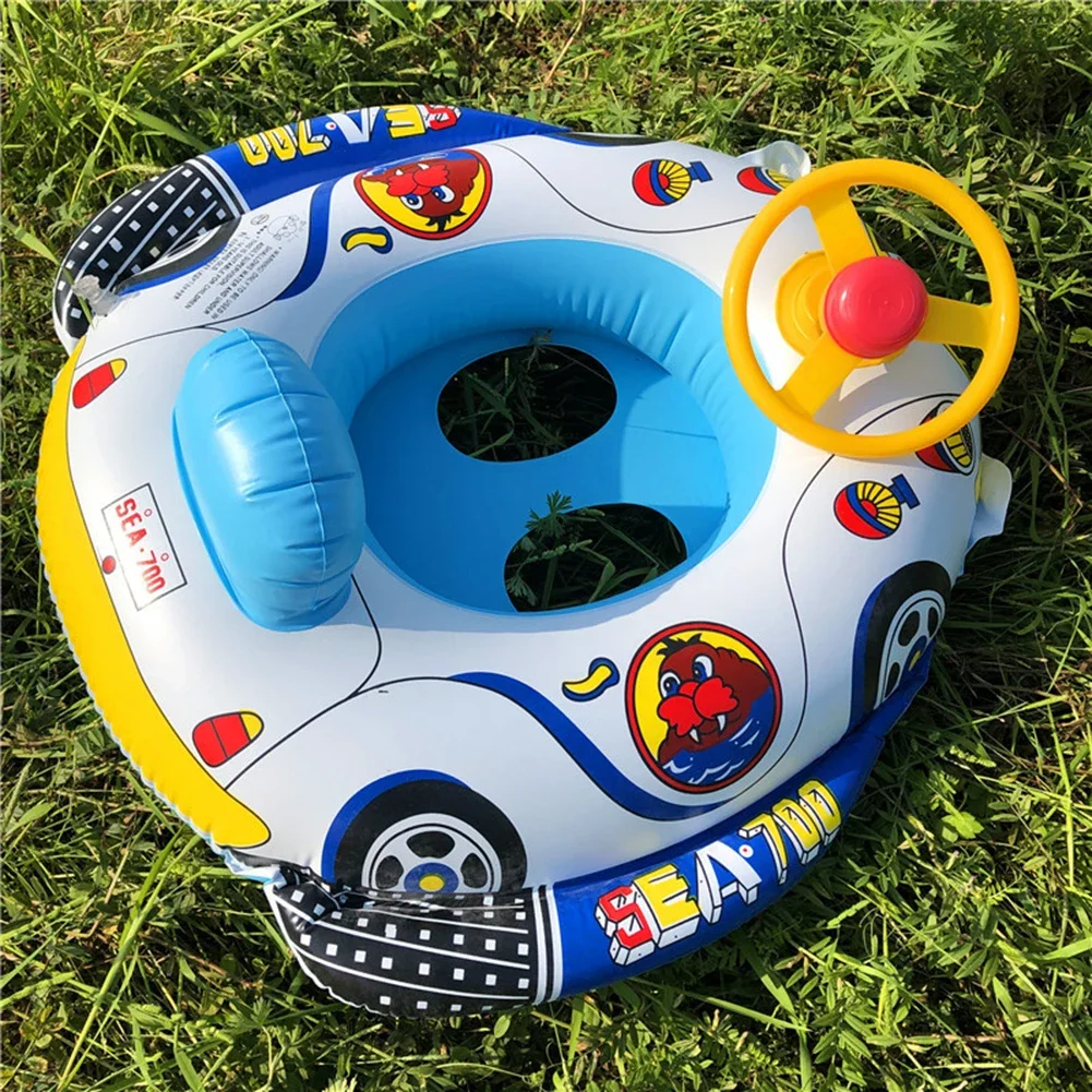 Inflatable Baby Swimming Rings Seat Floating Sun Shade Toddler Swim Circle Fun Pool Bathtub Summer Beach Party Water Toys