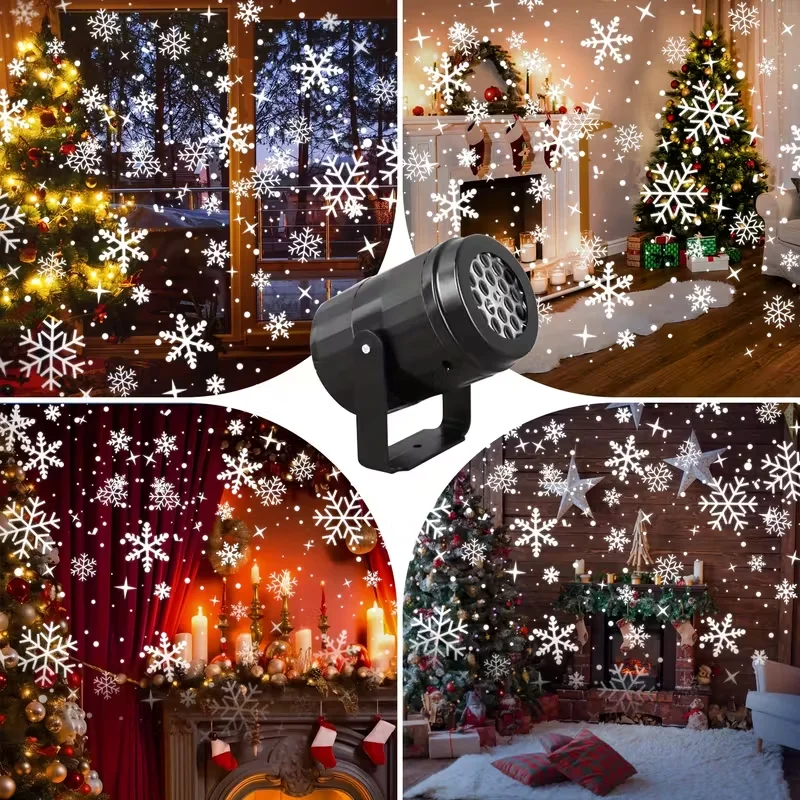 عيد الميلاد LED ندفة الثلج ضوء الإسقاط USB بالطاقة الدورية LED الليزر ضوء المرحلة لقضاء عطلة حفلة عيد الهالوين هدايا ديكور عيد الميلاد