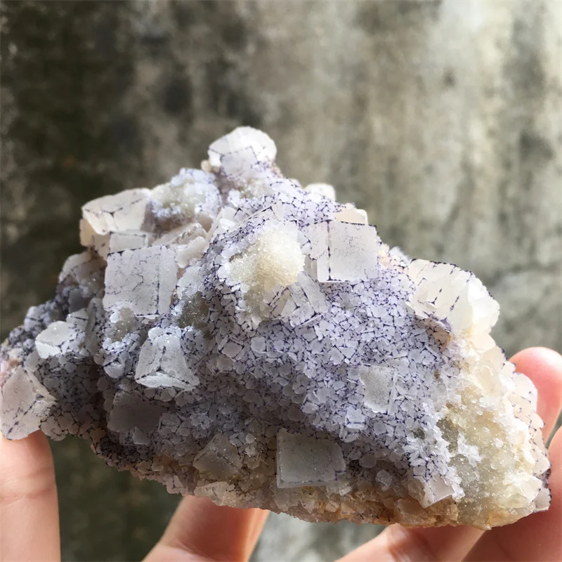 Guizhou Real Natural Purple Side Cube Fluorite Specimen Mineral Crystal Cluster Home Decor Reiki Craft Gifts Energy Spiritual