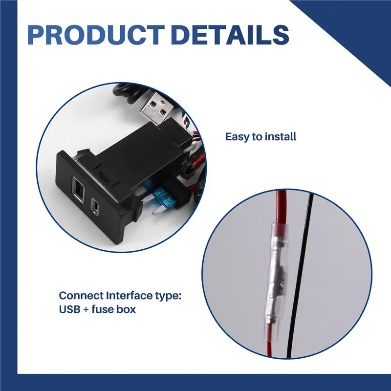 ABZZ-Car For Toyota Corolla LC80 QC3.0 Audio Radio U-Disk Flash Socket