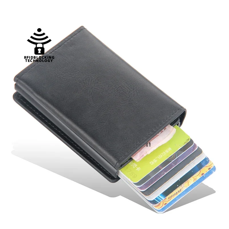 New Design PU Leather Mini Money Clips ID BANK Credit Wallets Men Women Gifts RFID Small Purse Business Base Bags Card Holders