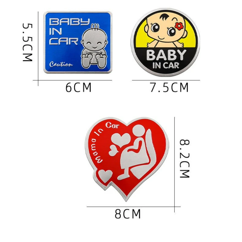 Zdjęcie 5: Wysokiej jakości naklejki ostrzegawcze na samochód z metalu 3D, ze stopu aluminium, BABY IN CAR, osłona na rysy, dekoracja DIY, akcesoria samochodowe