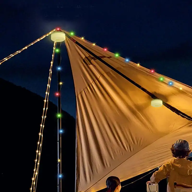 

Camp String Lights 5 Modes Retractable Camping Fairy Lights LED Rechargeable Waterproof Decorative Lamp For SOS Auto Repair