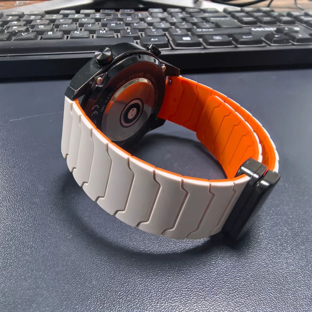Pulseira Magnética de 20/22mm para Huami AMAZFIT BIP 6 5 UNITY, Faixa de Silicone para GTR 4/3/3 Pro 2e GTS 4 mini 3 BALANCE, Pulseira Esportiva
